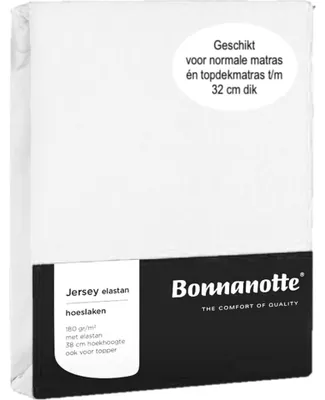 Produktbild von Bonnanotte Spannbettlaken Jersey weiß 90x200cm