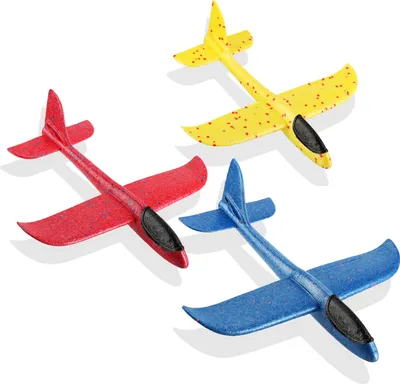 Produktbild von com-four® 3x Styroporflugzeug für Kinder und Erwachsene - Stabiler Wurfgleiter mit Stecksystem - Segelflugzeugmodell - ultra-leichtes Modellflugzeug - Styroporflieger ohne Motor