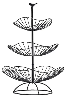 Produktbild von Obststand, 3-stufiges Design, funktionale Aufbewahrungslösung, schwarz