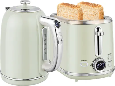 Produktbild von HOMCOM Wasserkocher Toaster Set 1,7L Edelstahl Wasserkocher 2 Scheiben Toaster