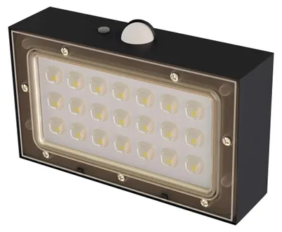 Solární LED svítidlo BRIXO s pohybovým čidlem, černé, neutrální bílá