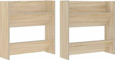 Immagine prodotto di vidaXL Scarpiere a muro 2 pezzi rovere Sonoma 60x18x60cm Materiale in legno