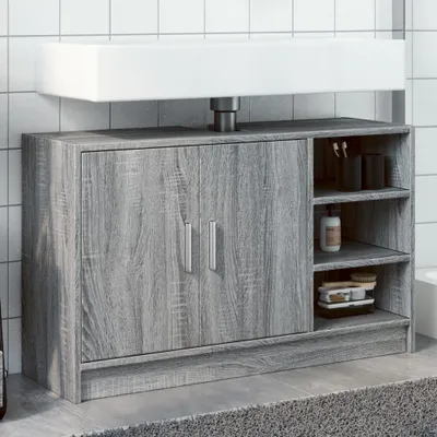 Produktbild von "2026 Promotion" Waschbeckenunterschrank - Badezimmerschrank - Grau Sonoma 90x29x55 cm - Holzwerkstoff - Badezimmer CC30553