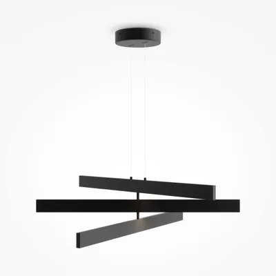 Image de Suspension LED, alu noir, réglable, H 18,7 cm