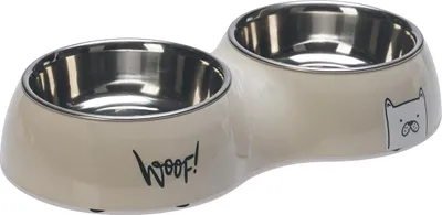 Productafbeelding van Karlie Hondenvoerbak Elize, lichtgrijs, diner set, 2 stuks van 480 ml