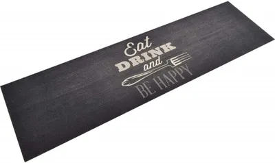 Produktbild von The Living Store Küchenteppich Waschbar Küche Schwarz 45x150 cm Samt