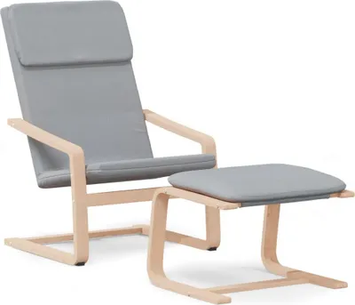 Obrázek produktu pro vidaXL Relaxační křeslo s taburetem Světle šedá tkanina