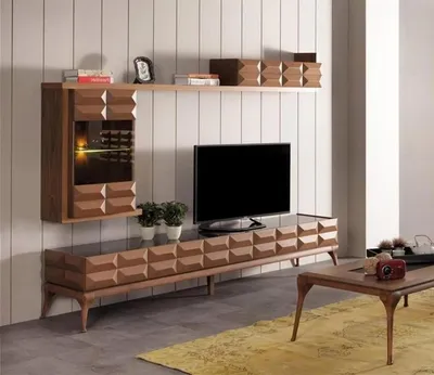 Image de Sideboard Armoire murale TV Meuble bas Étagère murale avec LED haute brillance