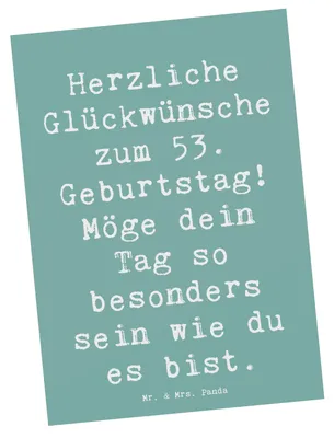 Produktbild von Mr. & Mrs. Panda Postkarte Spruch 53. Geburtstag - Meeresbrise - Geschenk, Feiern, Happy Birthday, Fotokarte, besonderer, bildkarte, liebevolle Botschaft, Ansichtskarte