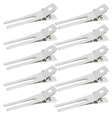 Produktbild von INF 20 Stück Haarspangen - Doppelzinken Metall Styling Clips Silber