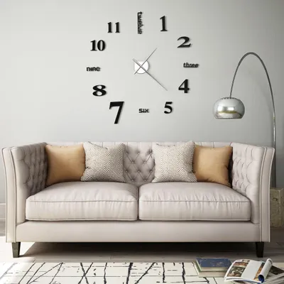 Produktbild von vidaXL 3D-Wanduhr Modernes Design 100 cm XXL Schwarz