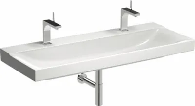 Immagine prodotto di Geberit Xeno 2 lavabo avec 2 trous pour robinets, sans trop-plein, 120x48 cm blanc avec KeraTect, 500550011, 500.550.01.1, 500.550.01.1