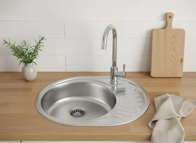 Produktbild von FAIZEE HOME Classic Einbauspüle Edelstahl 57 x 45 cm mit Armatur
