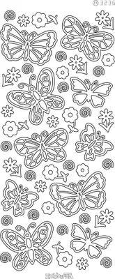 Produktbild von Konturensticker Schmetterling silber