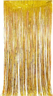 Produktbild von Stück goldene Lametta-Folienfransen-Vorhänge, Girlanden, Hintergrund für Abschlussfeiern, Hochzeiten, Verlobungen, Brautpartys, Party-Hintergrund, Geburtstags-, Weihnachtsdekorationen (Gold)