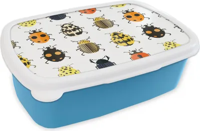 Produktbild von KitchenYeah® Lunchbox Brotzeit Brotdose 17x11 cm Käfer - Insekten - Gestaltung Kinder Brotzeitdose - Lunch - Kunststoff  - Brotbüchse - Sandwichbox - Lunchbox für Kinder