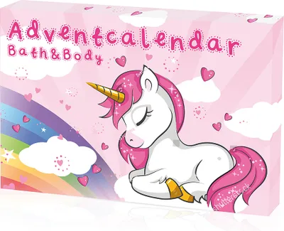 Produktbild von Accentra Adventskalender EINHORN gefüllt mit Pflege Beautyartikeln