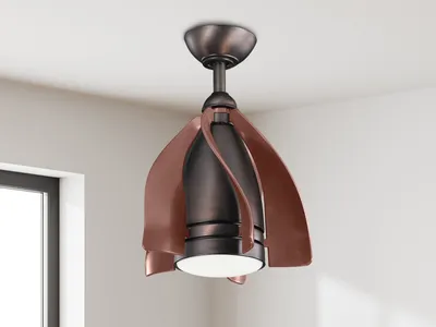 Produktbild von Elstead Terna leiser Deckenventilator mit LED Licht Ø38cm + Fernbedienung Ölgebürstete Bronze