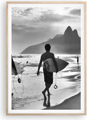 Produktbild von Gerahmtes Poster - Rahmen in heller Eiche - Meer Welle Surfen - 70x100 cm - Wand Bild - Wanddeko - Wandbilder - Wandposter - Bilderrahmen - Bilder - Kunstdruck - Wandbild - P2NPA70x100-3745