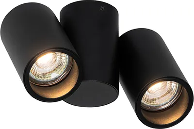 Produktbild von QAZQA - Design Design-Spot I Spotlight I Deckenspot I Deckenstrahler I Strahler I Lampe I Leuchte schwarz 2-flammig-flammig verstellbar - Michael I Wohnzimmer I Schlafzimmer - Stahl Länglich - LED gee