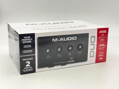 Image de Interface audio USB M-AUDIO M-Track Duo, préamplificateur Crystal 16 bits 48 kHz, noir