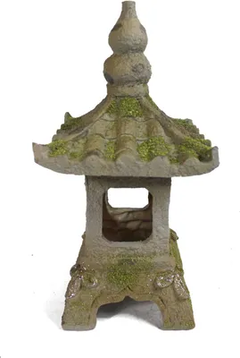 Produktbild von Solarleuchte Pagode Laterne Solarlampe Japanische Leuchte 34 cm Gartenleuchte Gartendekoration Laterne aus Kunststein