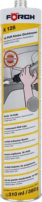 Produktbild von Förch K126 1K-PUR KLEBE-DICHTMASSE schwarz 310ml Karosserie Spoiler Metallkleber