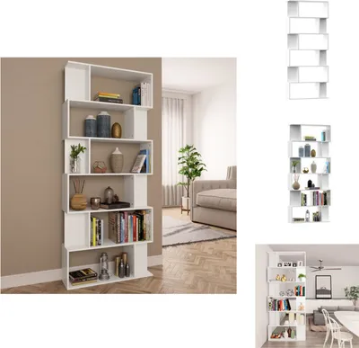 Produktbild von vidaXL Bücherregal/Raumteiler Weiß 80x24x192 cm Holzwerkstoff -  Bücherregale & Bücherschränke