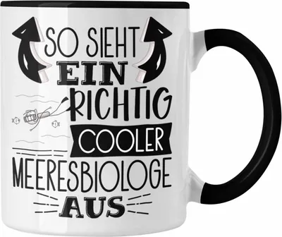 Produktbild von Trendation - Meeresbiologe Tasse So Sieht Ein Richtig Cooler Meeresbiologe Aus Geschenk Lustiger Spruch Geschenkidee (Schwarz)