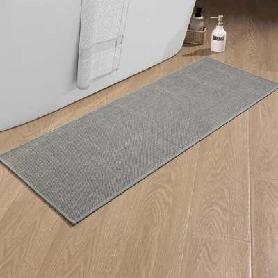 Productafbeelding van Badmat, 43 x 120 cm, antislip, grijs, wasbaar