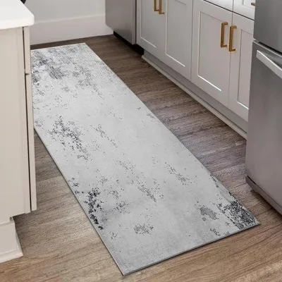Zdjęcie produktu dla Szaro-kremowy dywanik antypoślizgowy 60 x 300 cm