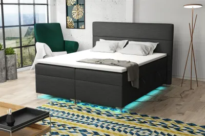 Produktbild von Boxspringbett Schlafzimmerbett CANELA 180x200cm inkl.Bettkasten/ LED