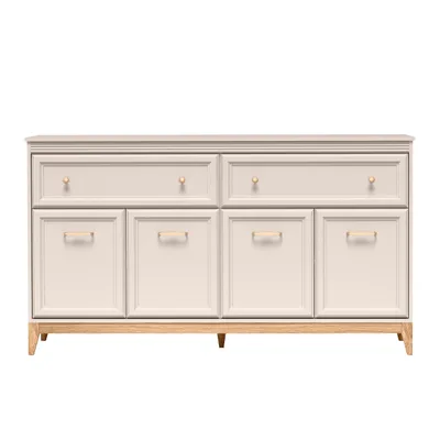 Image de AX LIVING Commode Nymphen Cashmere 2 tiroirs 4 portes MDF Pieds en chene