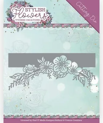 Produktbild von Stanzschablone - Yvonne Creations - Stylisch Flowers - Girlandenrand