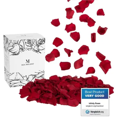 Produktbild von Getrocknete rote Rosenblätter, 50g, für Dekoration und als Geschenk
