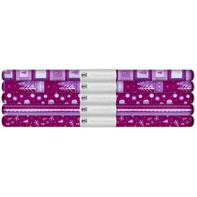 Produktbild von Transparentpapier Rolle 115 g/qm 50x61cm Winterzauber flieder/brombeer VE=5 Stück