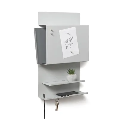 Wandorganizer Metall 30x9x49 cm 3-in-1 mit Magnetboard
