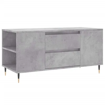 Image de vidaXL Table basse gris béton 102x44,5x50 cm Bois composite