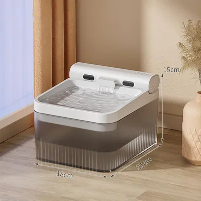 Produktbild von AIORBER Kabelloser Katzen Trinkbrunnen 2,5L mit Sensor leise automatischer Wasserspender mit großem Filter abnehmbar tragbar für Hunde & Katzen Grau