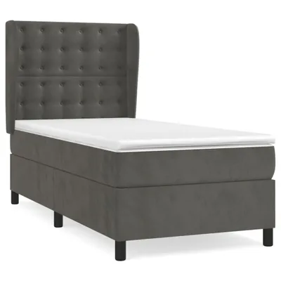 Obrázek produktu pro vidaXL Postel Boxspring s matrací Dark Grey 90x190 cm Velvet