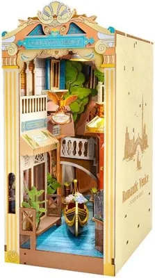 Produktbild von getDigital Book Nook, Romantisches Venedig, Holzbausatz, 110 Teile, LED, 17,8x10,8x24,4cm
