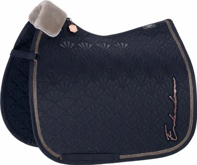 Produktbild von Eskadron HERITAGE Schabracke " SPARKLE PEACOCK " mit Lurexkordel Farbe - navy Form - Pony-Dressur