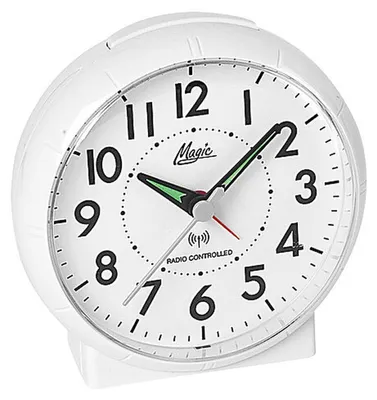 Image de Magic 1897/0 M Réveil radiofréquence blanc rond avec lumière Snooze
