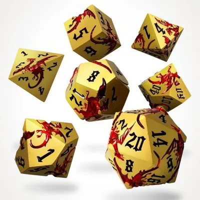 Produktbild von Dice - Metal - 7-Die Set - Wyrmgold