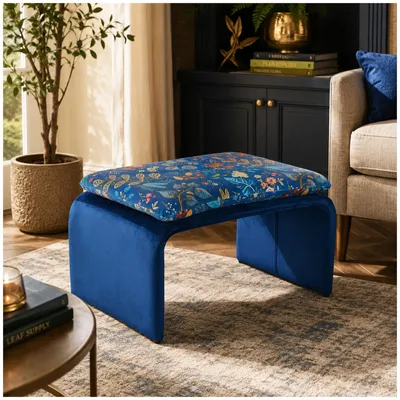 Produktbild von Polsterhocker B/H/T 61 x 34,5 x 40 cm Vance Blue Fantasy
