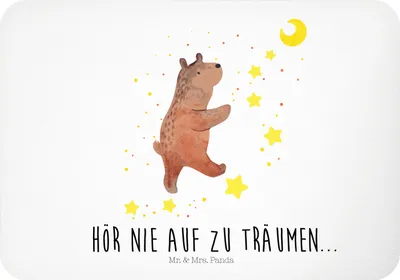 Produktbild von Mr. & Mrs. Panda magnet Bär Träume - Weiß - Geschenk, zettelhalter, Träumen, Teddy, küchenmagnet, Kühlschrankmagnet, Traumdeutung, Traum, holzmagnet, whiteboardmagnet