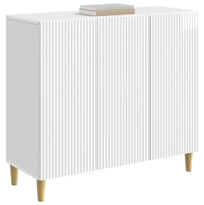 Produktbild von vidaXL Sideboard Hochglanz Weiß 89 x 34,5 x 80 cm Holzwerkstoff