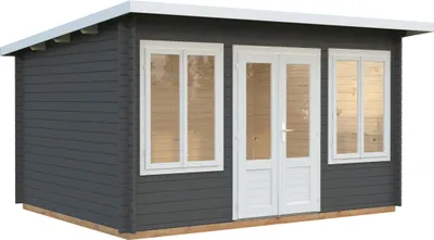 Produktbild von Gartenhaus Palmako Lisa 11,5 m² inkl. Fußboden 440 x 366 cm dunkelgrau-weiß