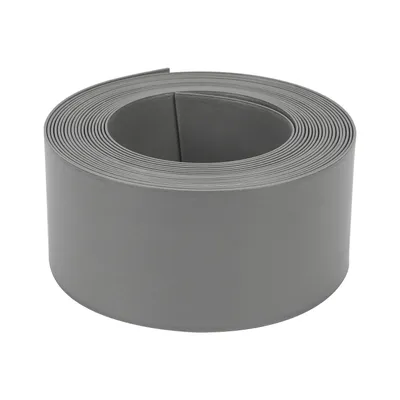 Produktbild von Riossad Rasenkante Kunststoff (Hoehe 14 cm Laenge 10 m, Grau) Gartenumrandung Robustes Stay in Place Design Verhindert das Durchwachsen von Rasen Beeteinfassung aus recyceltem Plastik