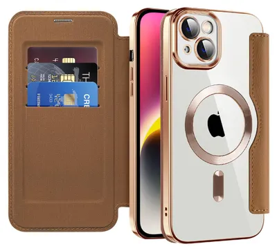 Zdjęcie produktu dla Techsuit - SmartMag Book etui na iPhone 14 Plus - brązowe